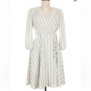 Calvin Klein Elegant Striped Wrap Dress Size 8